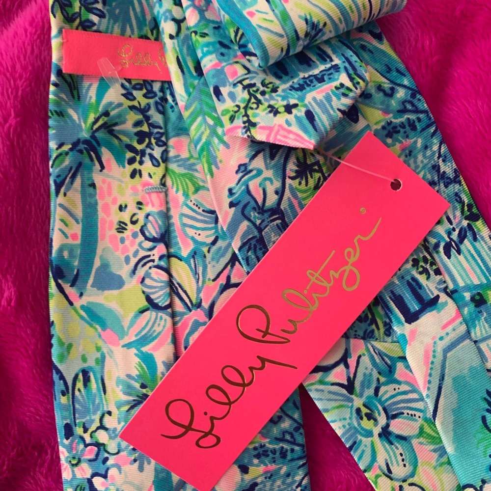 Men's Lilly Pulitzer Silk Tie Lilly’s House - Picture 4 of 4